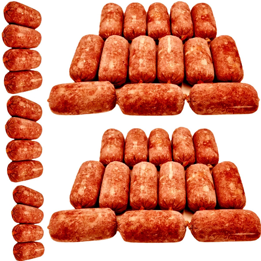 BARF Raw Dog Food Salmon and Chicken Mince Frozen 40 x 500g Rolls (20kg)