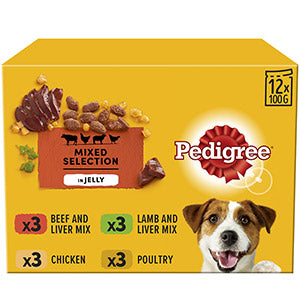 Pedigree Pouch Jelly Favourites 12 x 100g