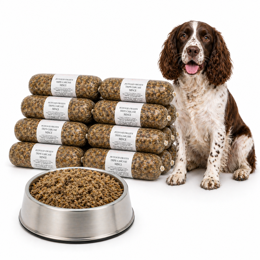 BARF Raw Dog Food Green Tripe Frozen 20 x 500g Rolls (10kg) - Pet Family