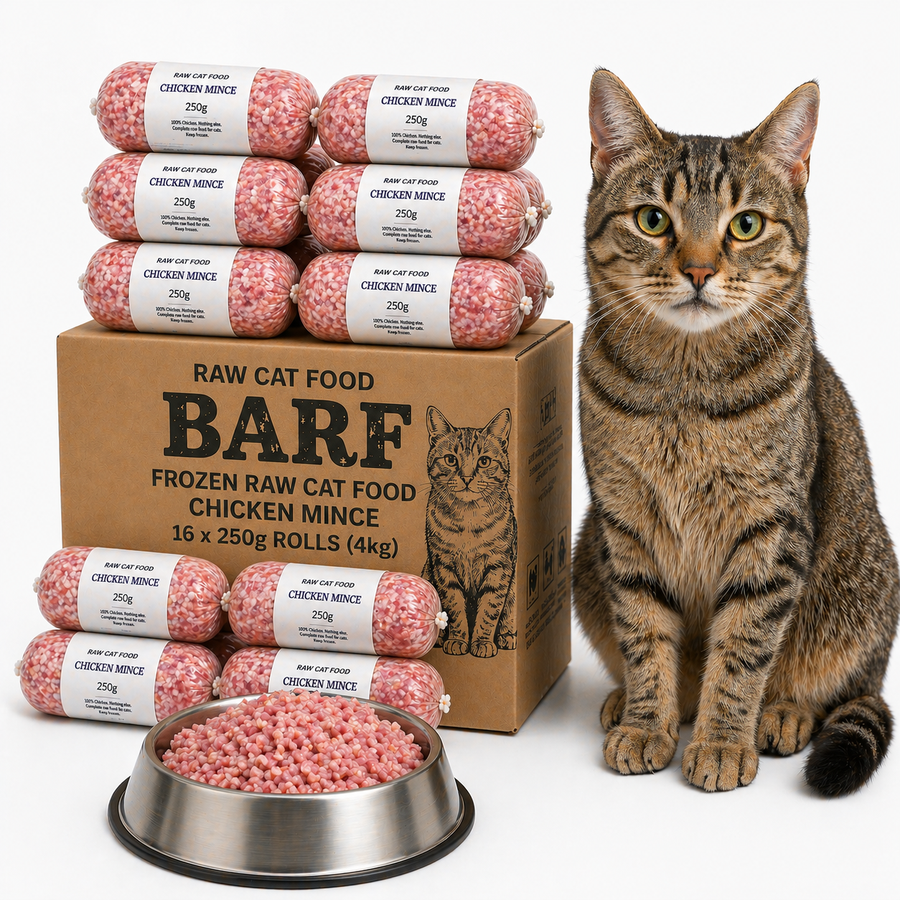 Frozen Raw Cat Food Chicken Mince 16x250g Rolls 4kg - Pet Family