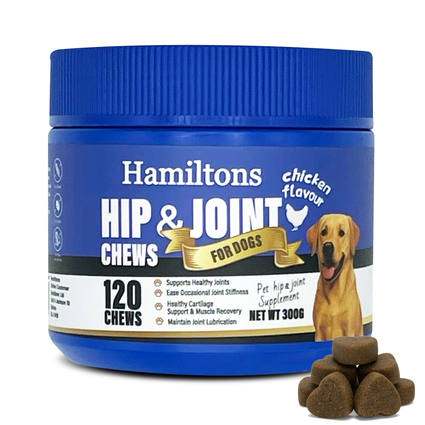 Hamilton’s Hip & Joint Supplement for Dogs – 120 Chicken Flavour Chews