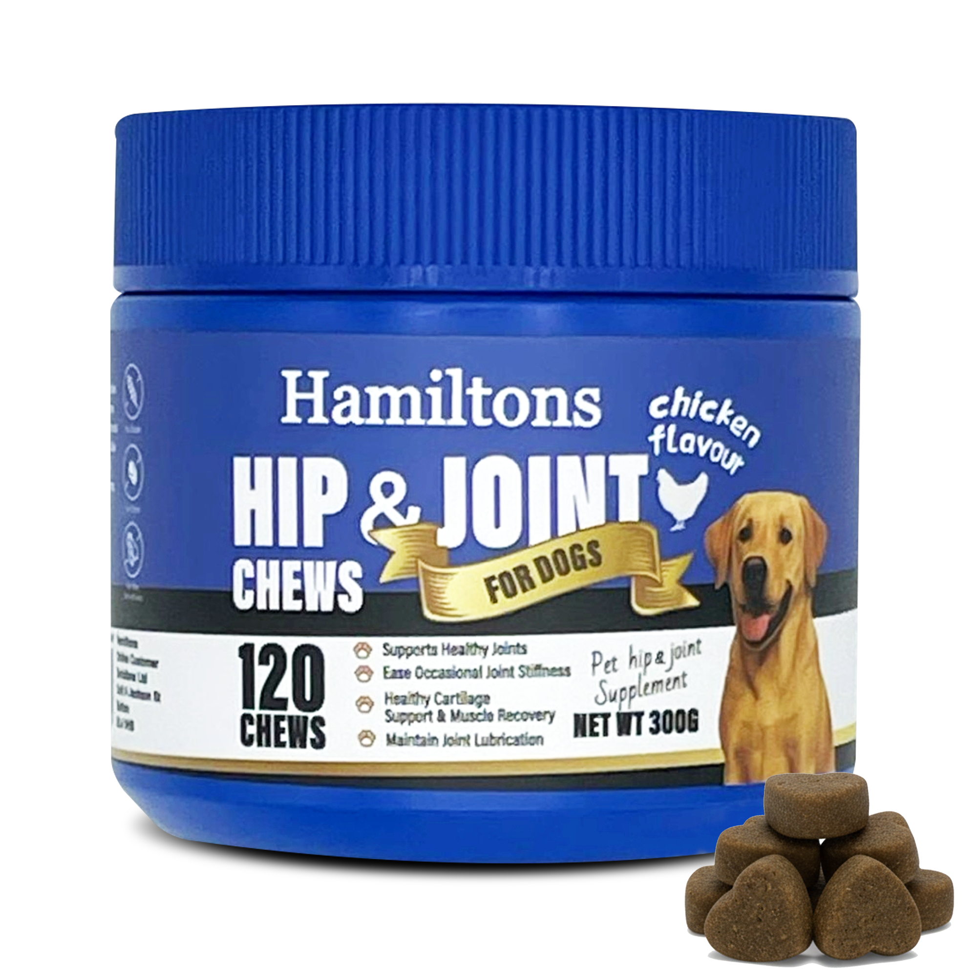 Hamilton’s Hip & Joint Supplement for Dogs – 120 Chicken Flavour Chews