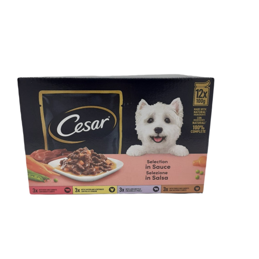 Cesar Deliciously Fresh Dog Pouches Favourites In Sauce 12 x 100g