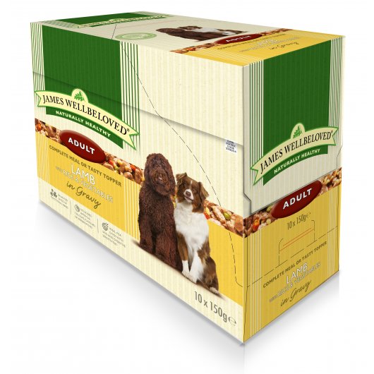 James Wellbeloved Adult Dog Pouches Lamb 10  x 150g