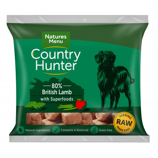 Natures Menu Country Hunter Dog Raw Frozen British Lamb 4 x 1kg (4kg)